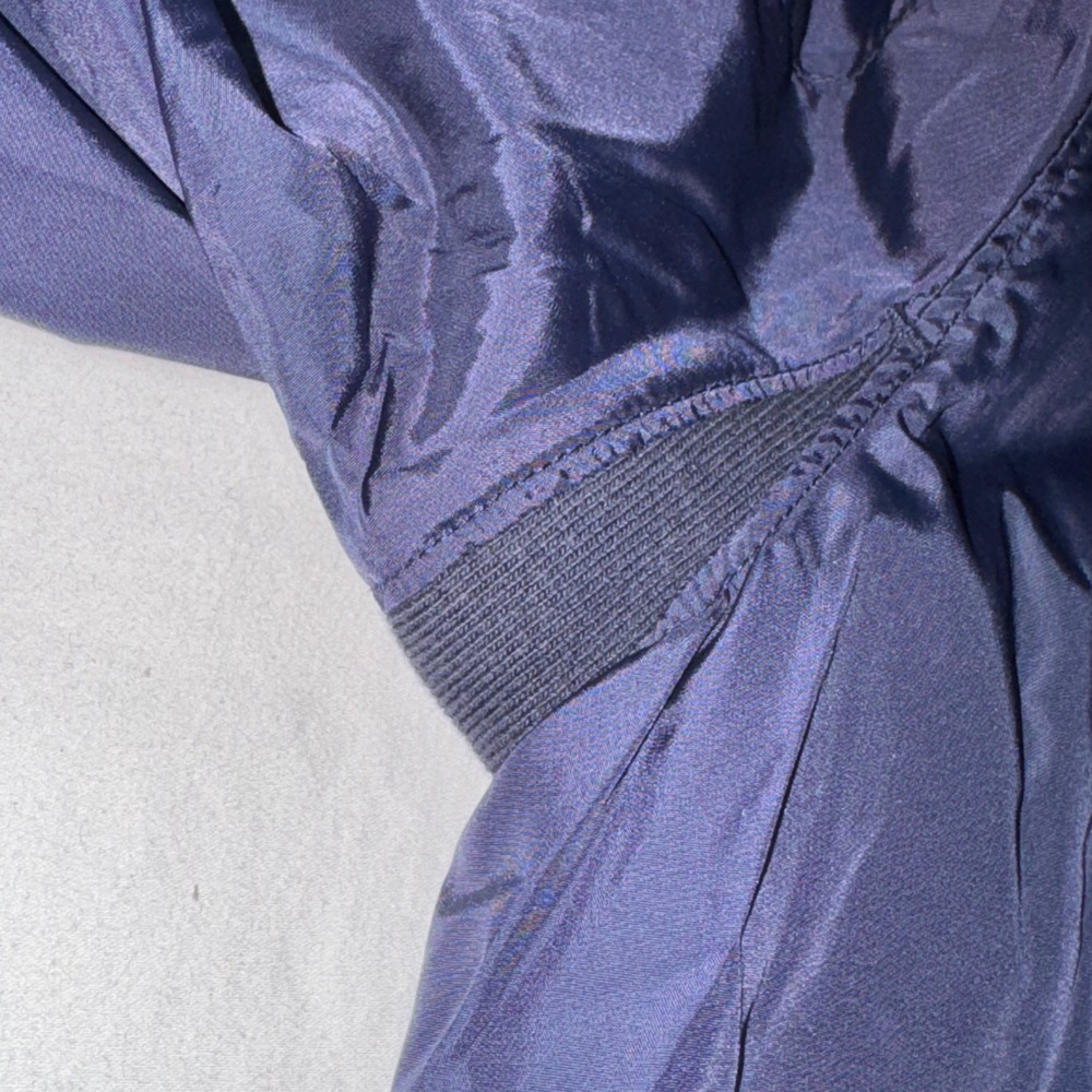Theory Bomber Jacket Mens M Navy Blue Nylon Full Zip Mock Neck Zipper Cuffs READ - Picture 12 of 12